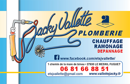 Carte Visite Entreprise Jacky VALLETTE